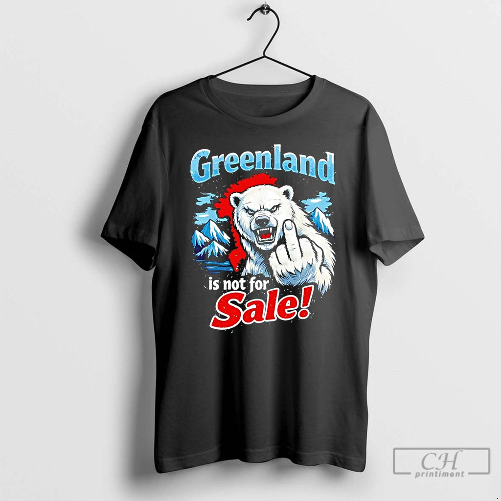 Premium Greenland Is Not For Sale White Bear Middle Finger T-Shirts, Hoodie, Sweatshirt | PopFlextees.com