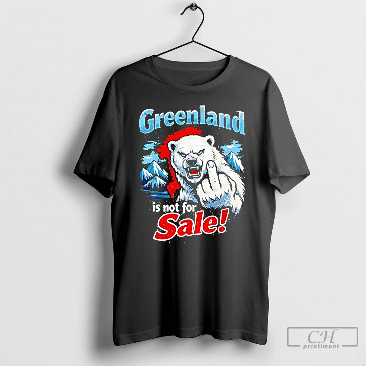 Premium Greenland Is Not For Sale White Bear Middle Finger T-Shirts, Hoodie, Sweatshirt | PopFlextees.com