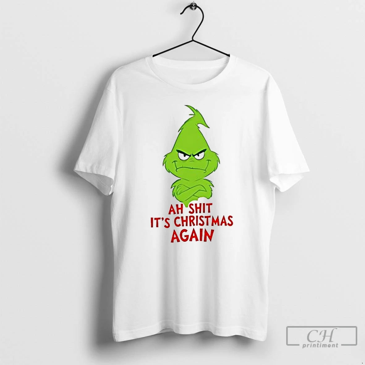 Premium Grinch Ah Shit Its Christmas Again Trends Stylish T-Shirts, Hoodie, Sweatshirt | PopFlextees.com