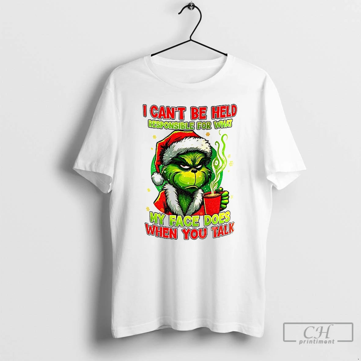 Premium Grinch Christmas I Cant Be Held Responsible For My Face T-Shirts, Hoodie, Sweatshirt | PopFlextees.com