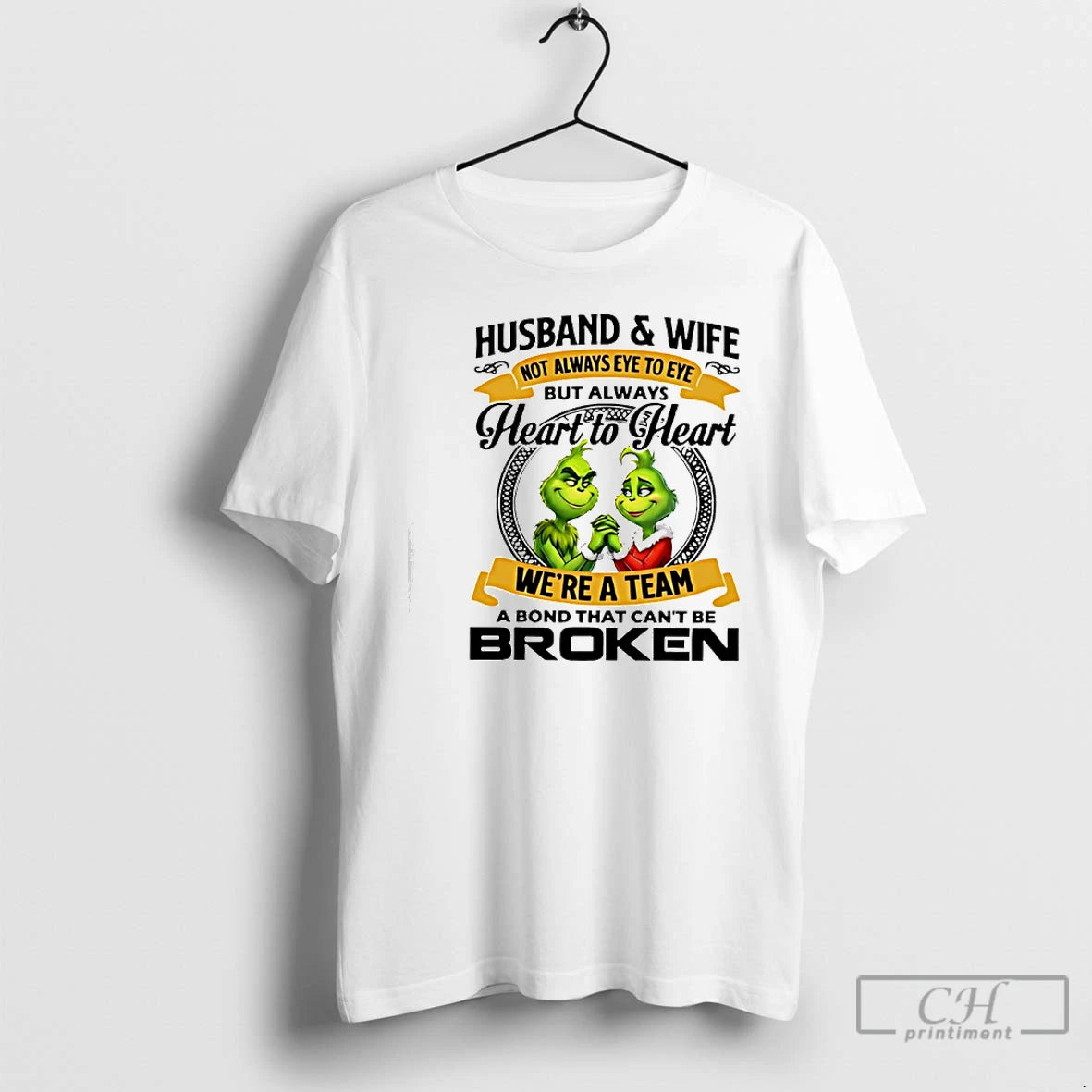 Premium Grinch Husband Wife Not Always Eye To Eye But Always Heart To Heart Were T-Shirts, Hoodie, Sweatshirt