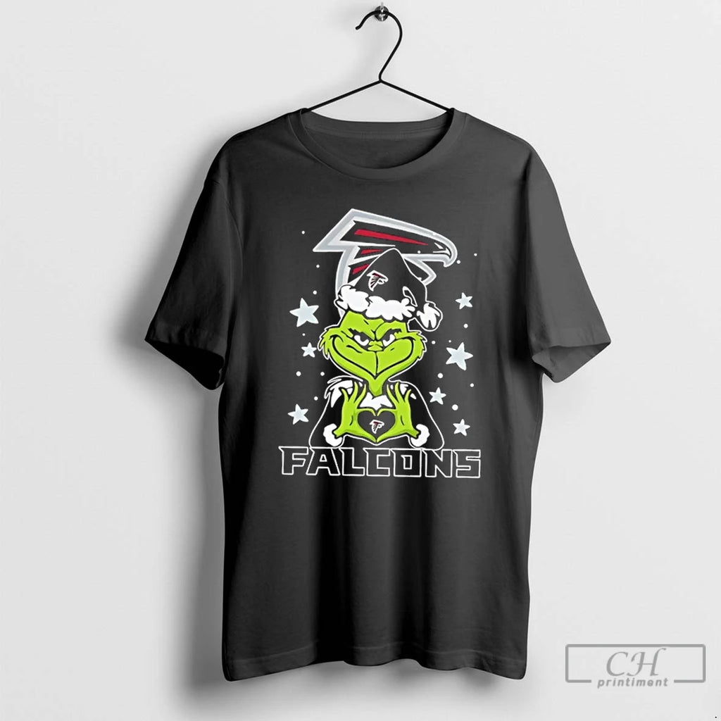 Premium Grinch Love Atlanta Falcons Football Merry Christmas T-Shirts, Hoodie, Sweatshirt | PopFlextees.com