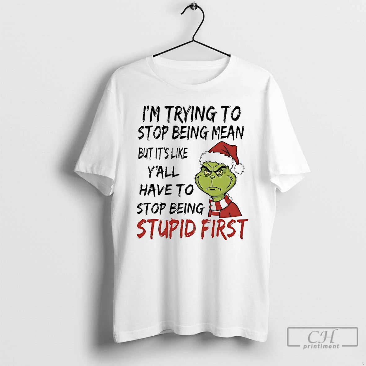 Premium Grinch Santa 2025 Im Trying To Stop Being Mean But Its Like Yall Have T-Shirts, Hoodie, Sweatshirt | PopFlextees.com