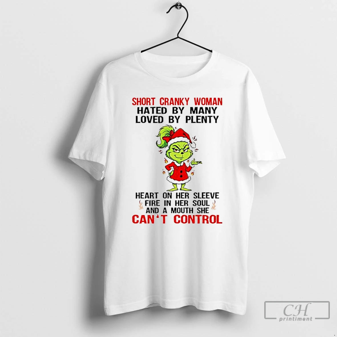 Premium Grinch Santa 2025 Short Cranky Woman Hated By Many Loved By Plenty T Shirts Hoodie, Sweatshirt | PopFlextees.com
