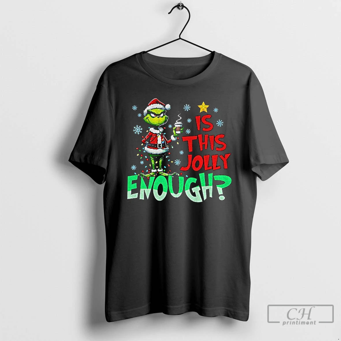 Premium Grinch Santa Claus Is This Jolly Enough Merry Christmas Png T-Shirts, Hoodie, Sweatshirt | PopFlextees.com