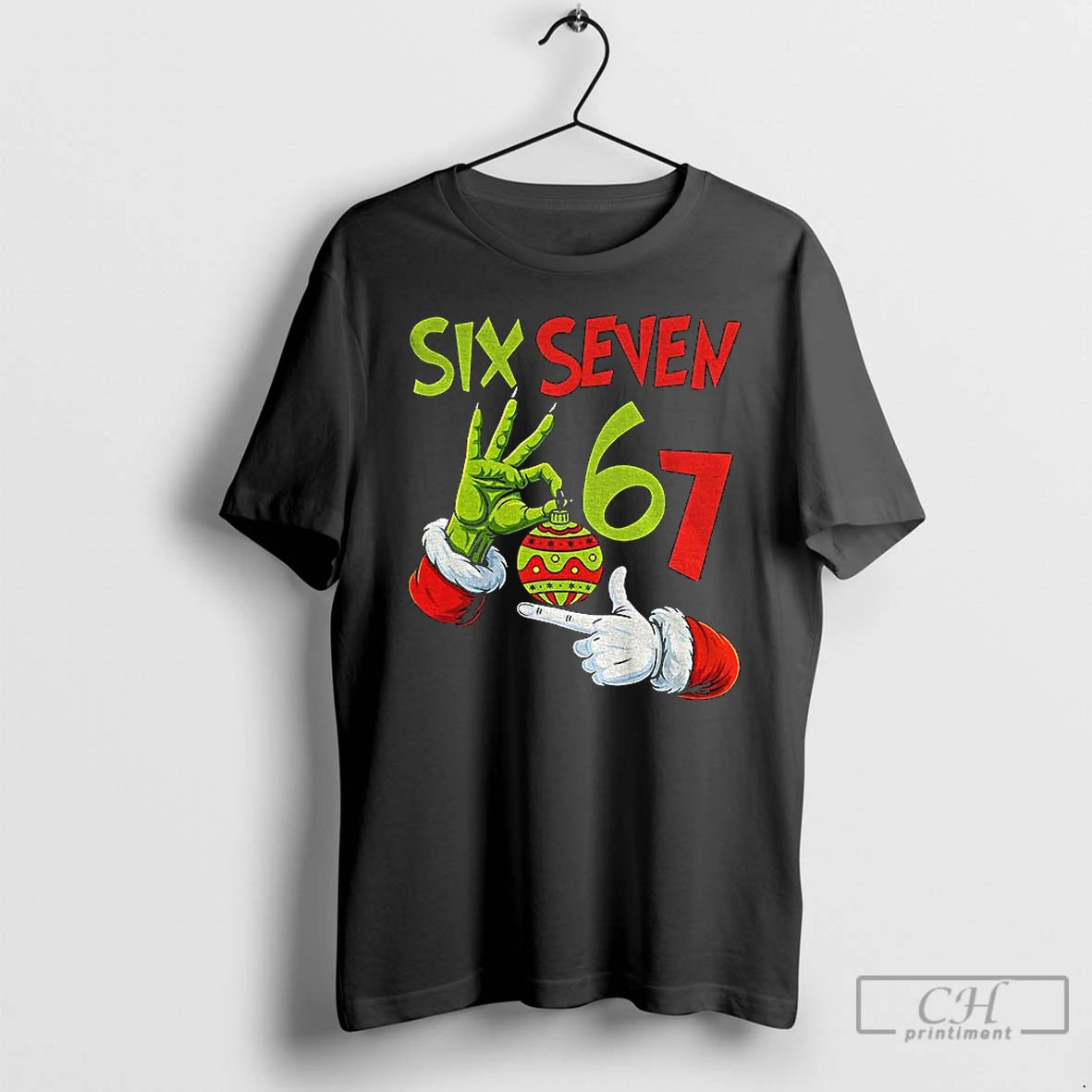Premium Grinch Six Seven Meme Christmas Bauble Merry Christmas T-Shirts, Hoodie, Sweatshirt | PopFlextees.com