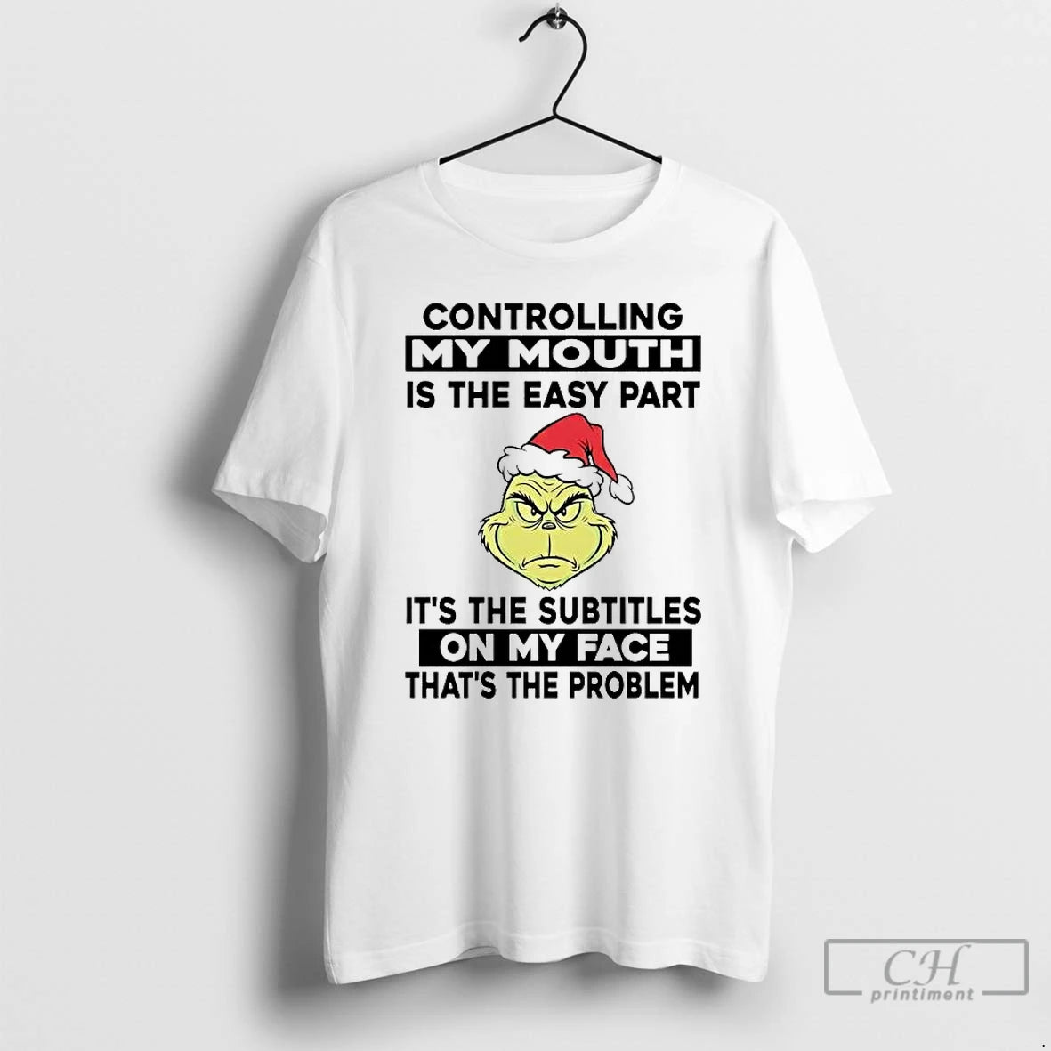 Premium Grinch Controlling My Mouth Is The Easy Part T-Shirts, Hoodie, Sweatshirt | PopFlextees.com