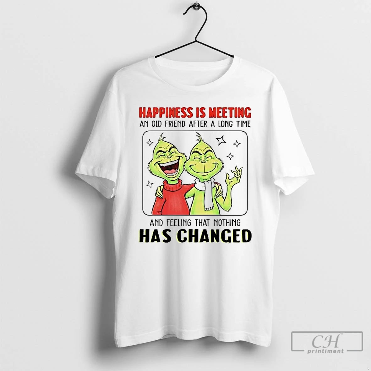 Premium Grinch Happiness Is Meeting An Old Friend After A Long Time T Shirts Sweater Hoodie, Sweatshirt | PopFlextees.com