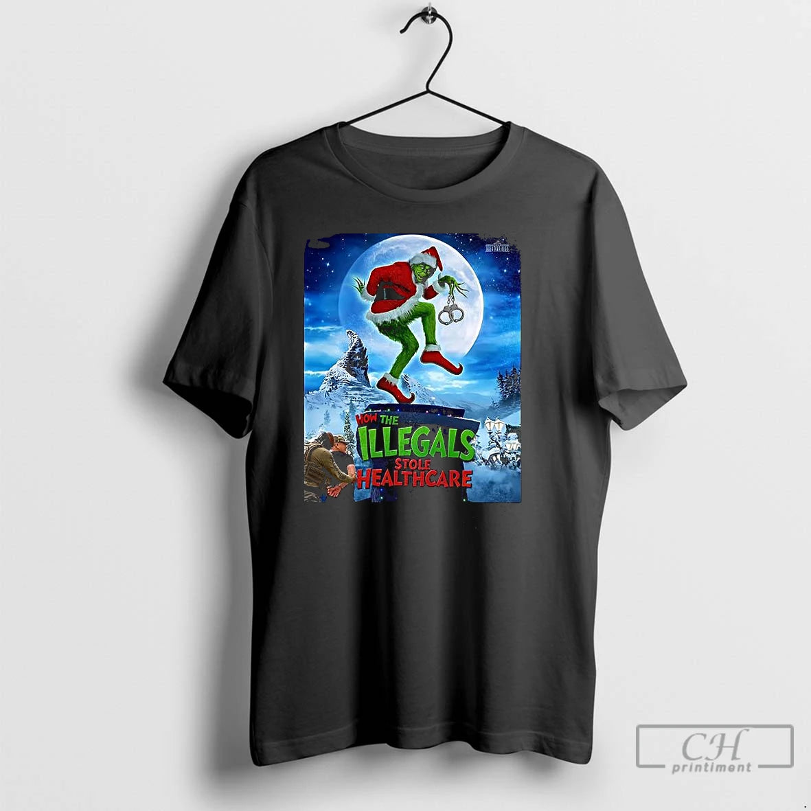 Premium Grinch How The Illegals Stole Healthcare Merry Christmas T-Shirts, Hoodie, Sweatshirt | PopFlextees.com