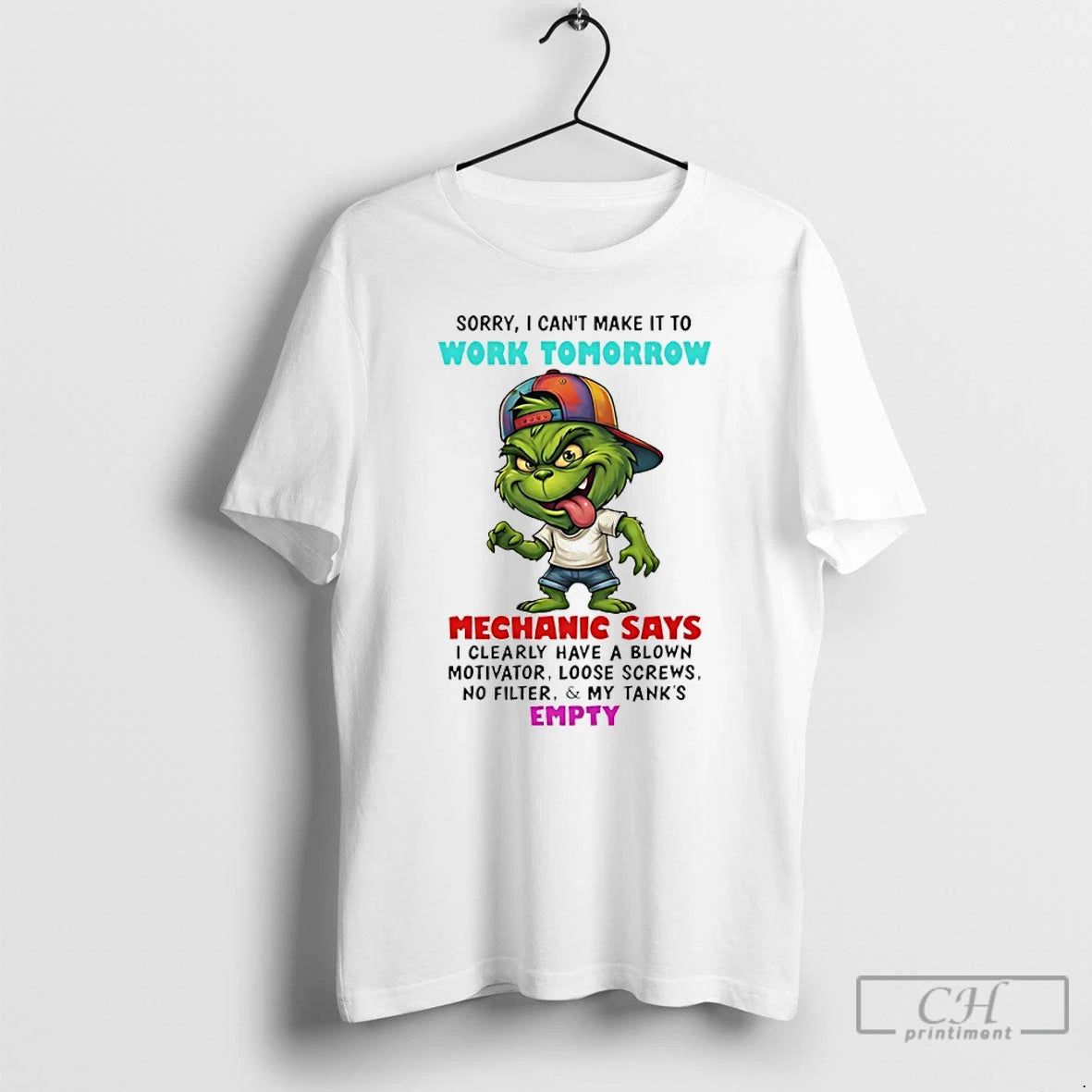 Premium Grinch Sorry I Cant Make It To Work Tomorrow Mechanic Says T Shirts Sweater Hoodie, Sweatshirt | PopFlextees.com