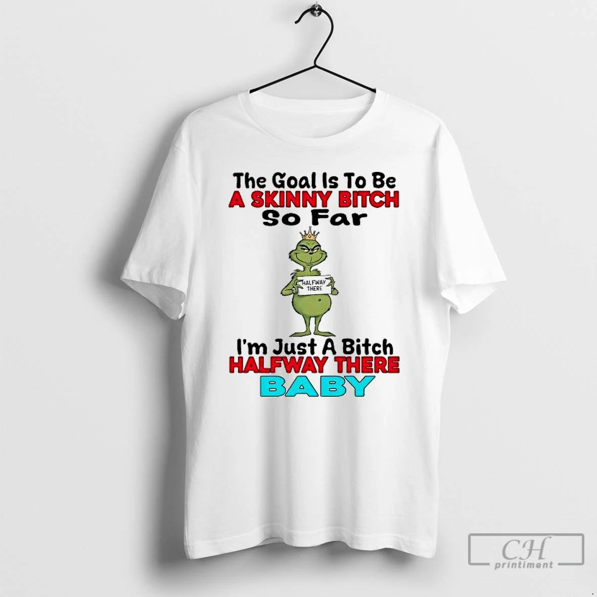 Premium Grinch The Goal Is To Be A Skinny Bitch So Far T Shirts Sweater Hoodie, Sweatshirt | PopFlextees.com