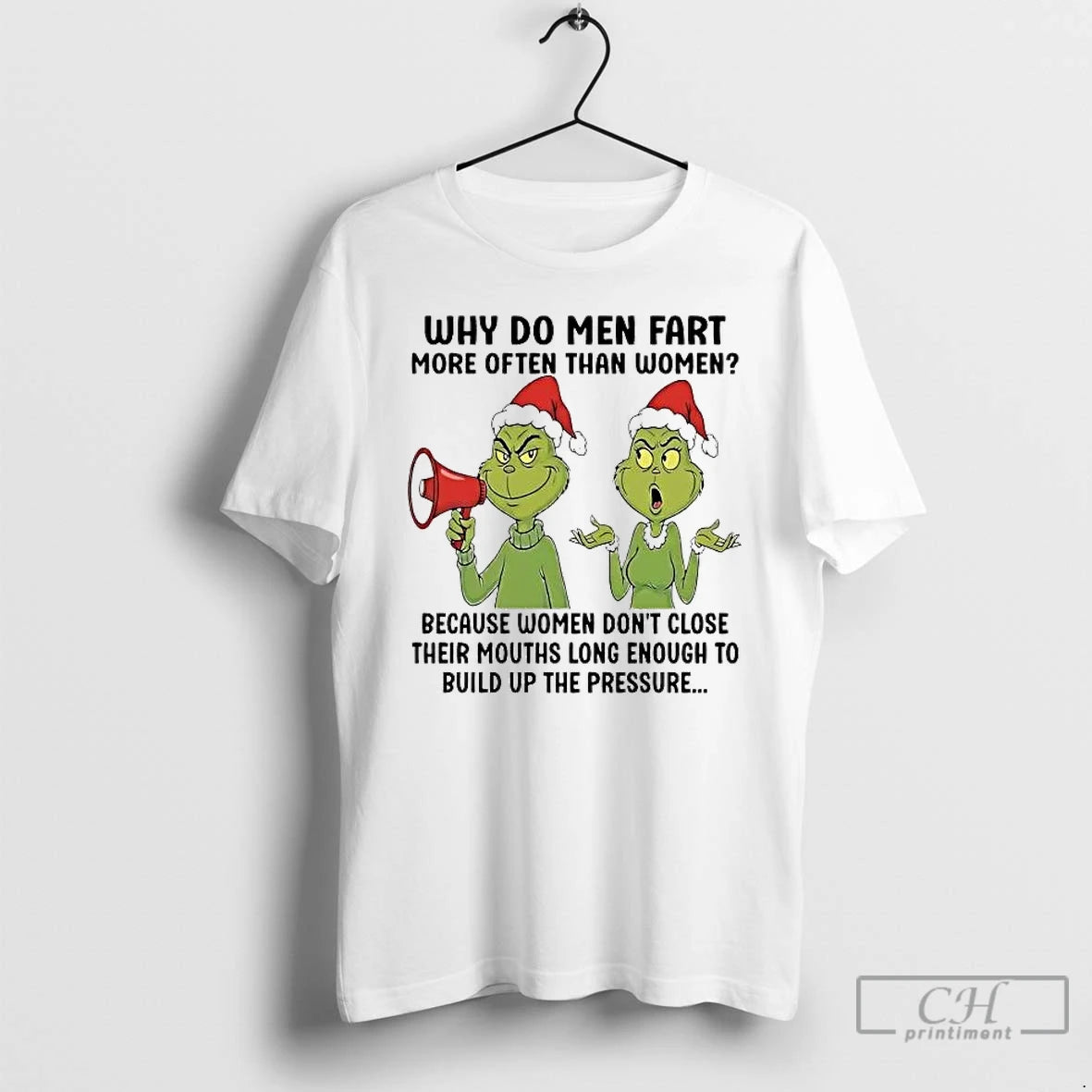 Premium Grinch Why Do Men Fart More Often Than Women Because Women Dont Close T-Shirts, Hoodie, Sweatshirt | PopFlextees.com