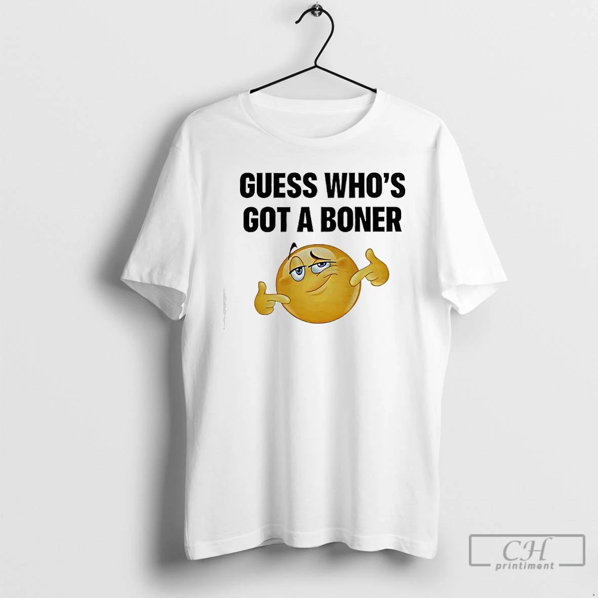 Premium Guess Whos Got A Boner Emoji T-Shirts, Hoodie, Sweatshirt | PopFlextees.com