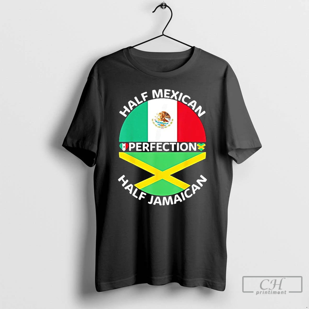 Premium Half Mexican Perfection Half Jamaican Flag T-Shirts, Hoodie, Sweatshirt | PopFlextees.com