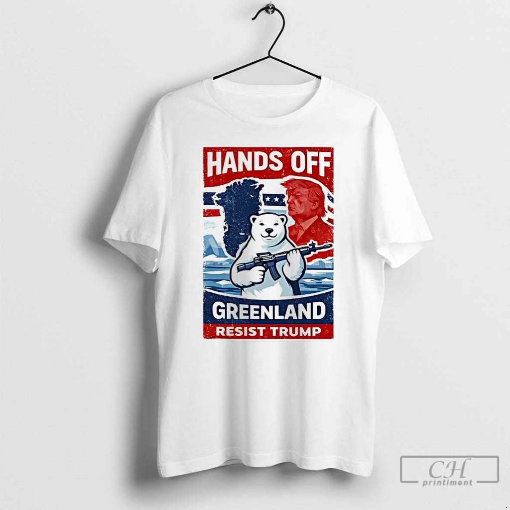 Premium Hands Off Greenland Resist Trump Polar Bear T-Shirts, Hoodie, Sweatshirt | PopFlextees.com
