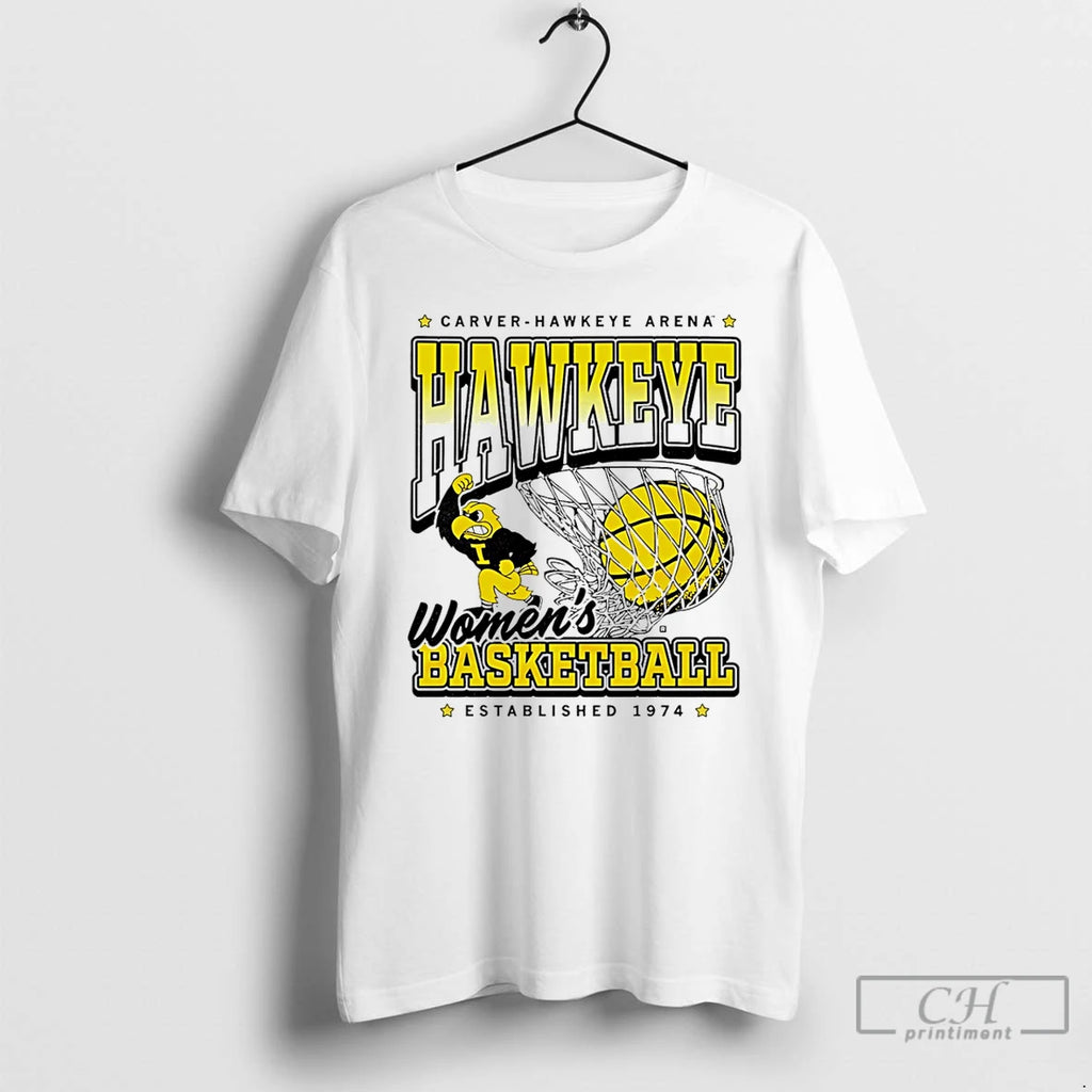Premium Hawkeye Womens Basketball Established 1974 Carver Hawkeye Arena T-Shirts, Hoodie, Sweatshirt | PopFlextees.com