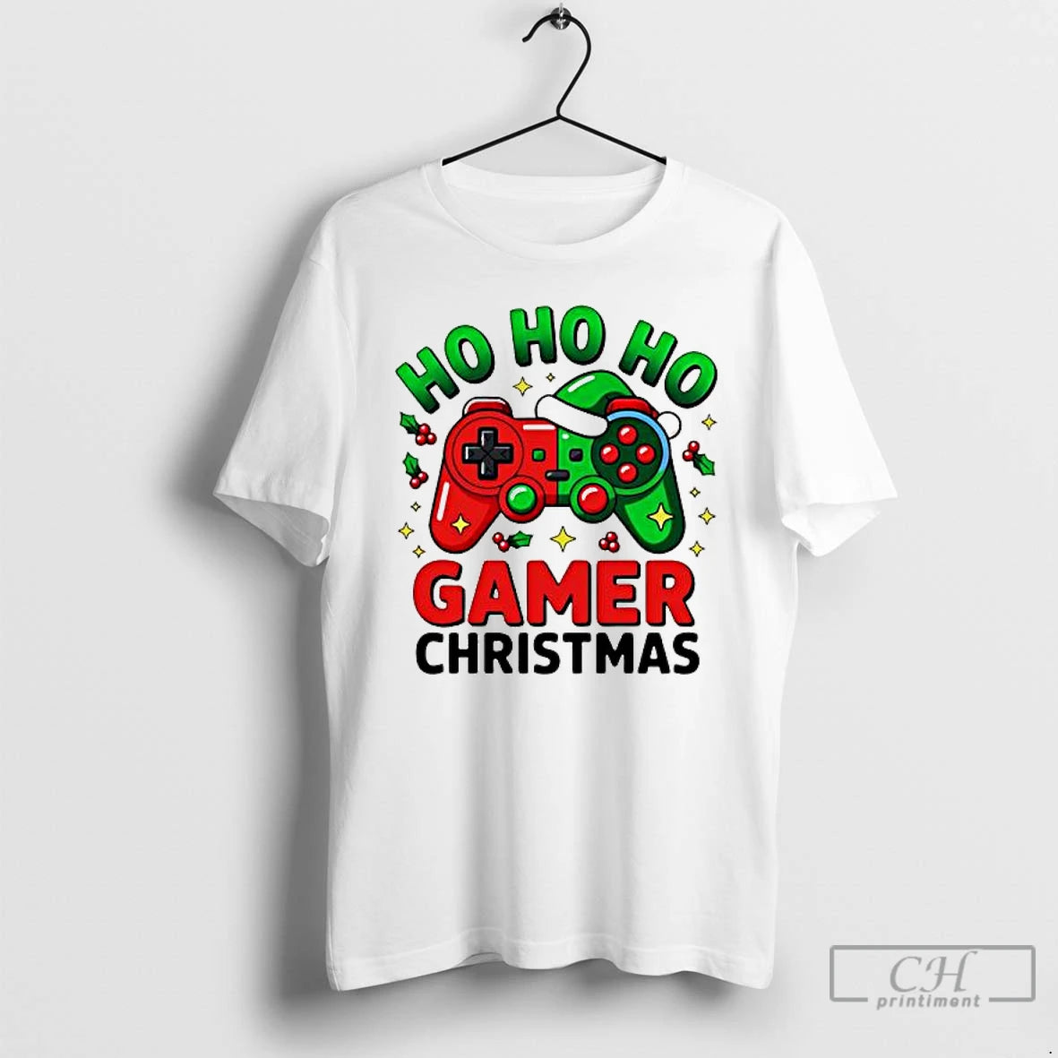 Premium Ho Ho Ho Gamer Christmas T-Shirts, Hoodie, Sweatshirt | PopFlextees.com
