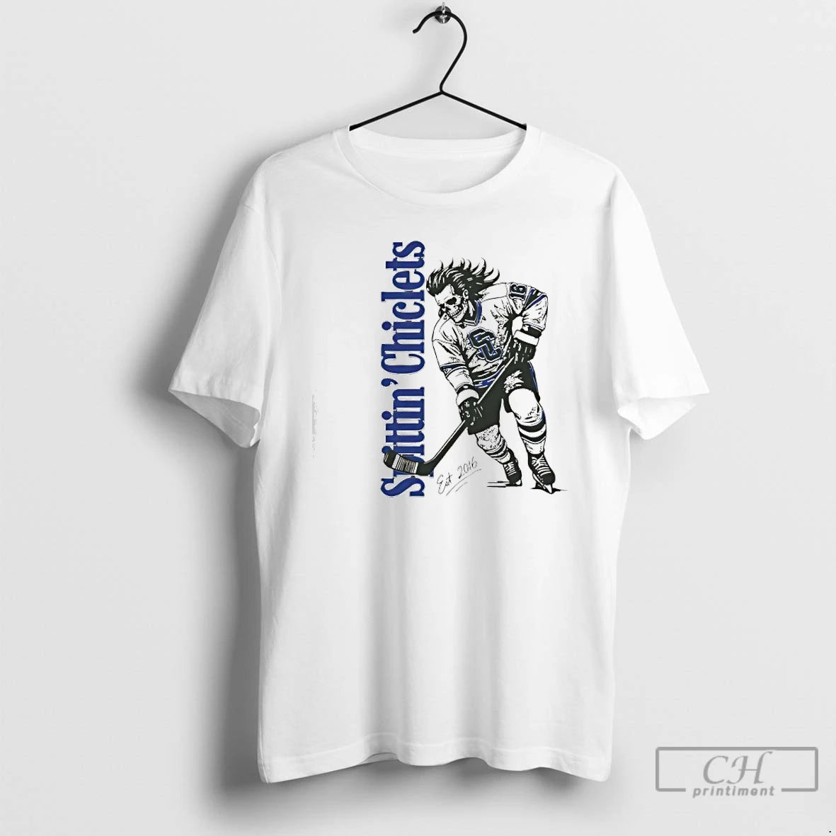 Premium Hockey Spittin Chiclets Skullet Vertical T-Shirts, Hoodie, Sweatshirt | PopFlextees.com