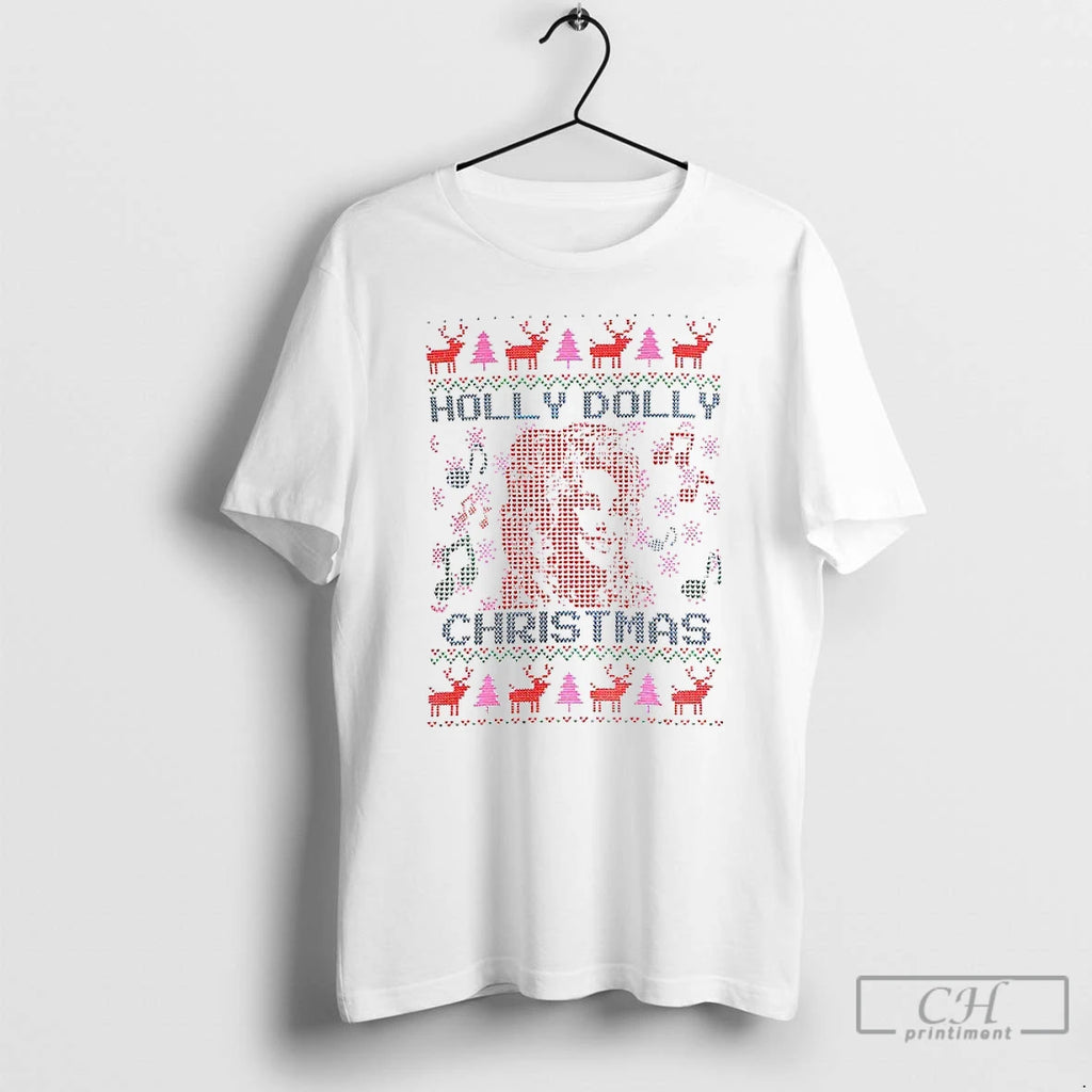 Premium Holly Dolly Christmas Merry Xmas T-Shirts, Hoodie, Sweatshirt | PopFlextees.com