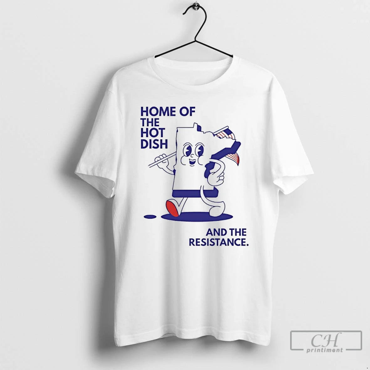 Premium Home Of The Hot Dish And The Resistance Minnesota Map T-Shirts, Hoodie, Sweatshirt | PopFlextees.com