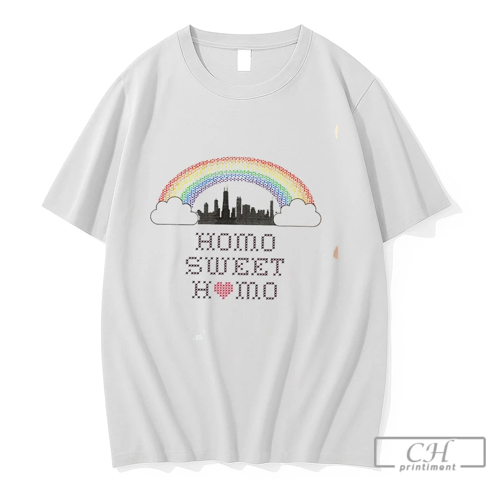 Premium Homo Sweet Homo Pride Rainbow Skyline Tee