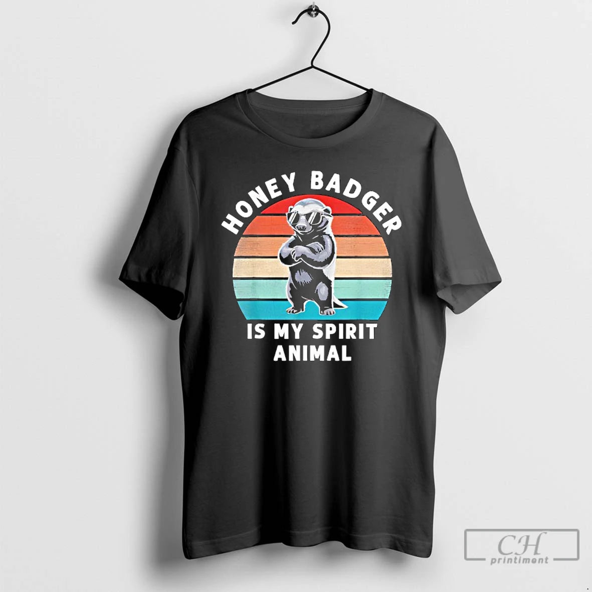 Premium Honey Badger Is My Spirit Animal Funny Vintage Wildlife T-Shirts, Hoodie, Sweatshirt | PopFlextees.com