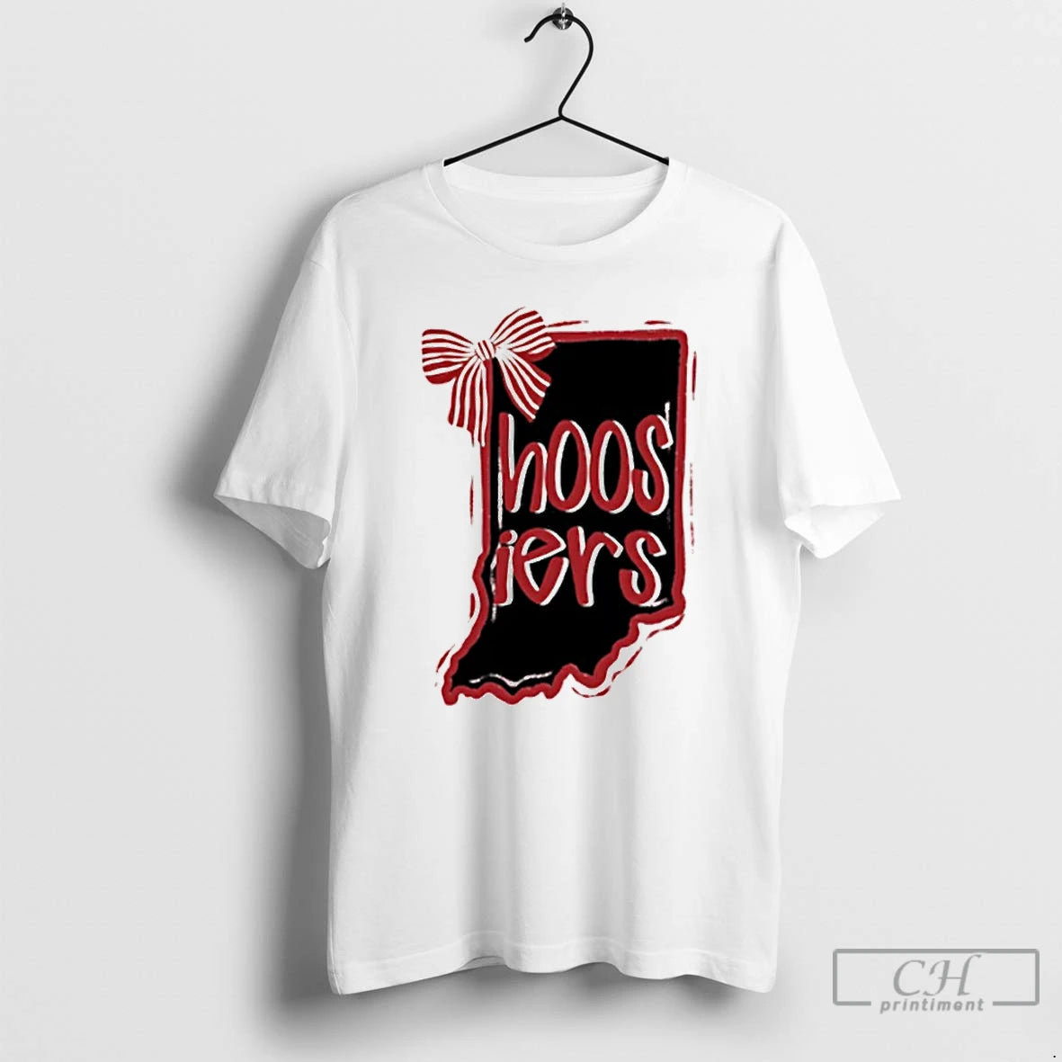 Premium Hoosiers Indiana Game Day State Outline Bow T-Shirts, Hoodie, Sweatshirt | PopFlextees.com