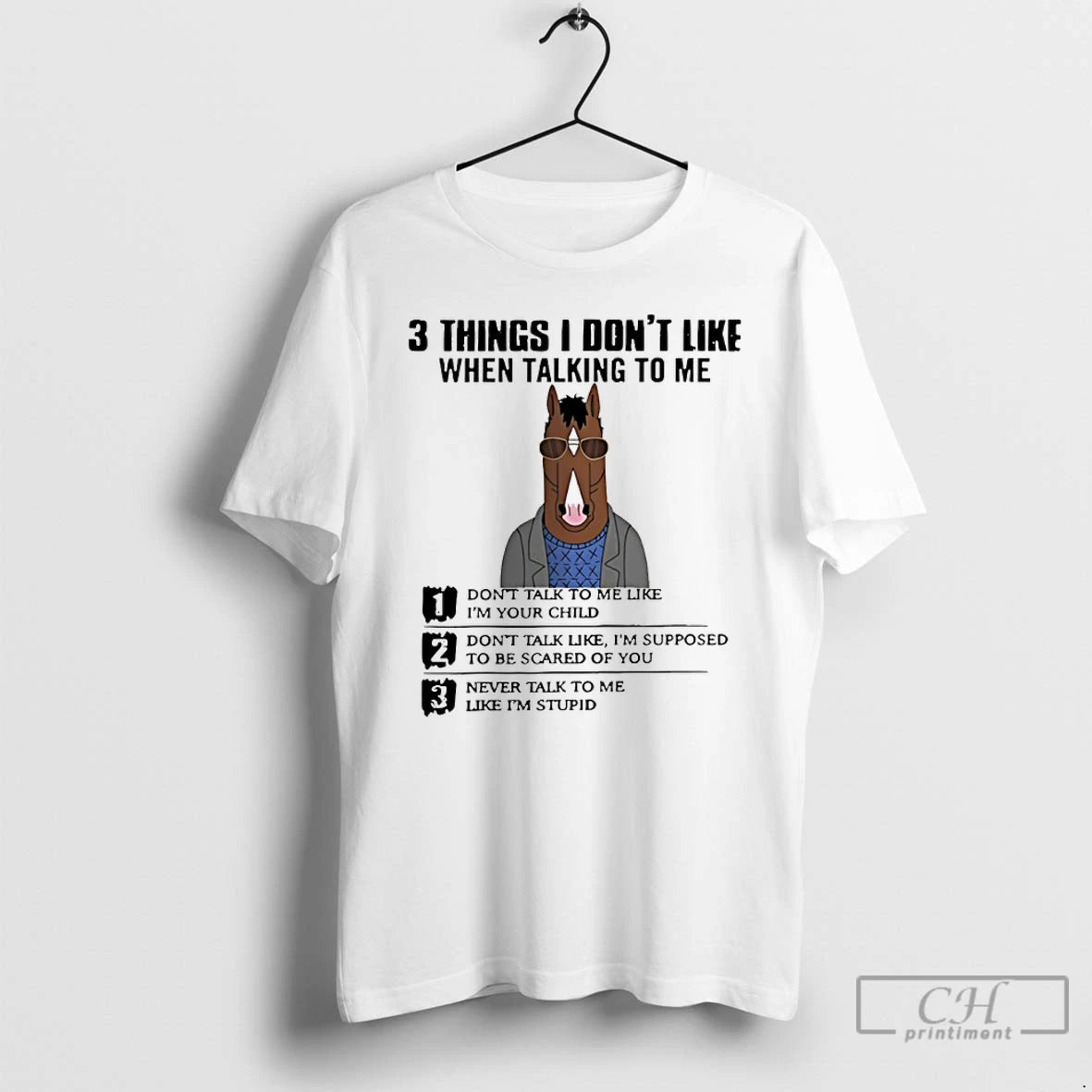 Premium Horse 3 Things I Dont Like When Talking To Me Dont Talk To Me T-Shirts, Hoodie, Sweatshirt | PopFlextees.com