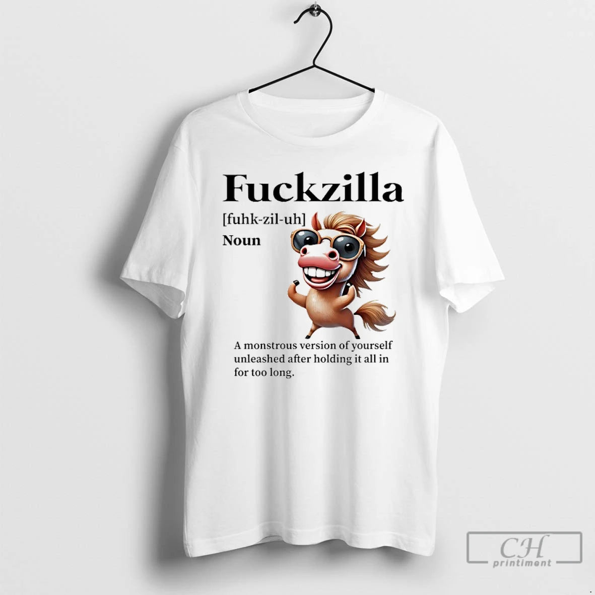 Premium Horse Funny Fuckzilla Noun T-Shirts, Hoodie, Sweatshirt | PopFlextees.com