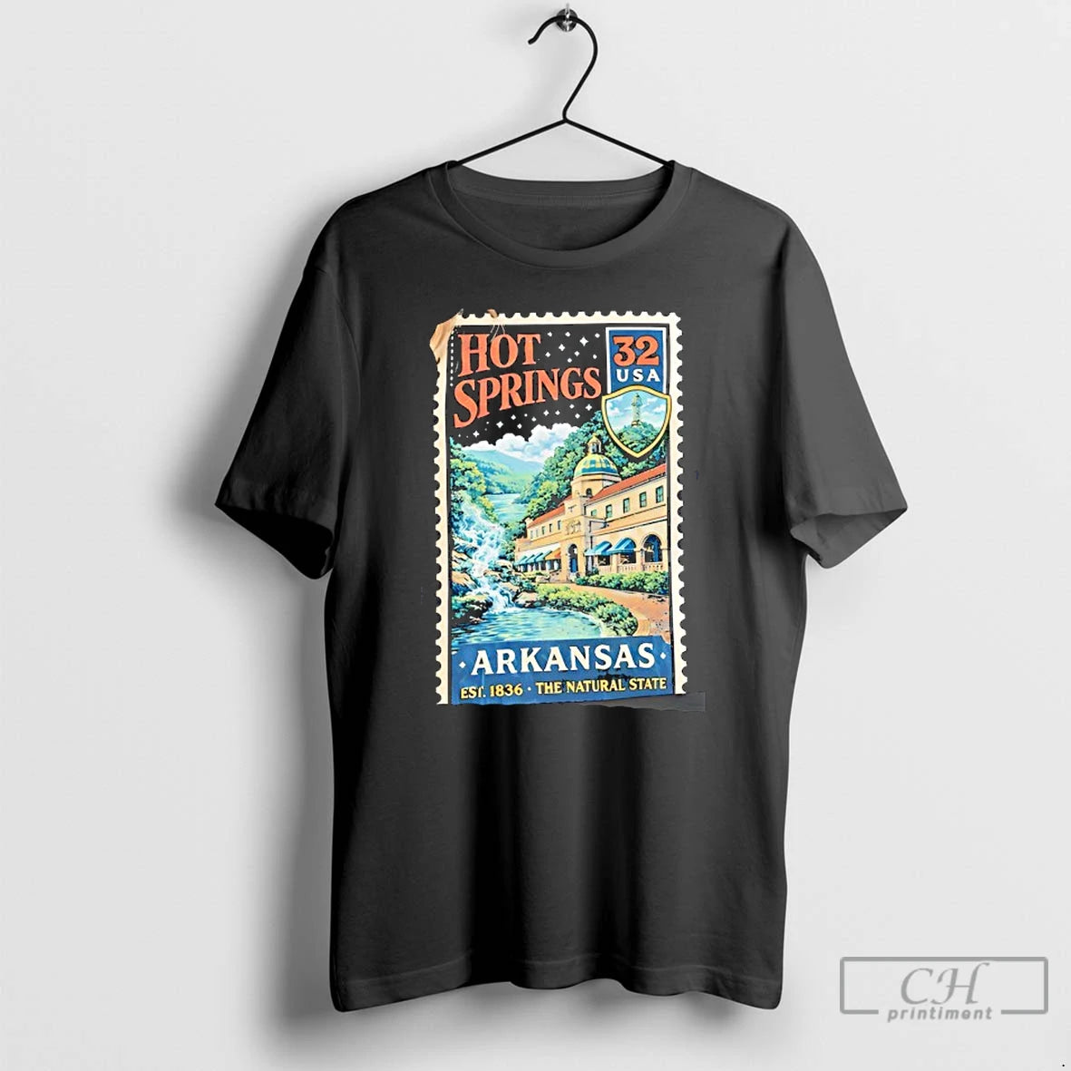 Premium Hot Springs 32 Usa Arkansas Est 1836 The Natural Start T-Shirts, Hoodie, Sweatshirt | PopFlextees.com