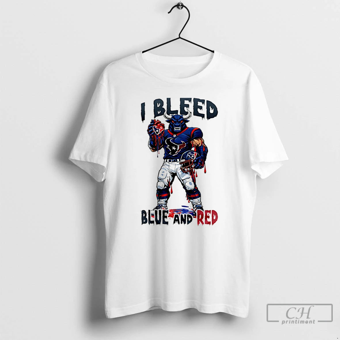 Premium Houston Texans Built On Loyalty I Bleed Blue And Red T-Shirts, Hoodie, Sweatshirt | PopFlextees.com