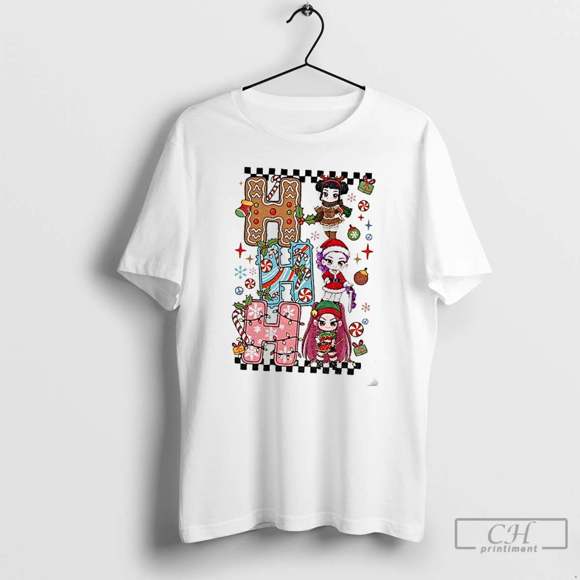 Premium Huntrix Demon Hunter Kpop Christmas Ho Ho Ho T-Shirts, Hoodie, Sweatshirt | PopFlextees.com