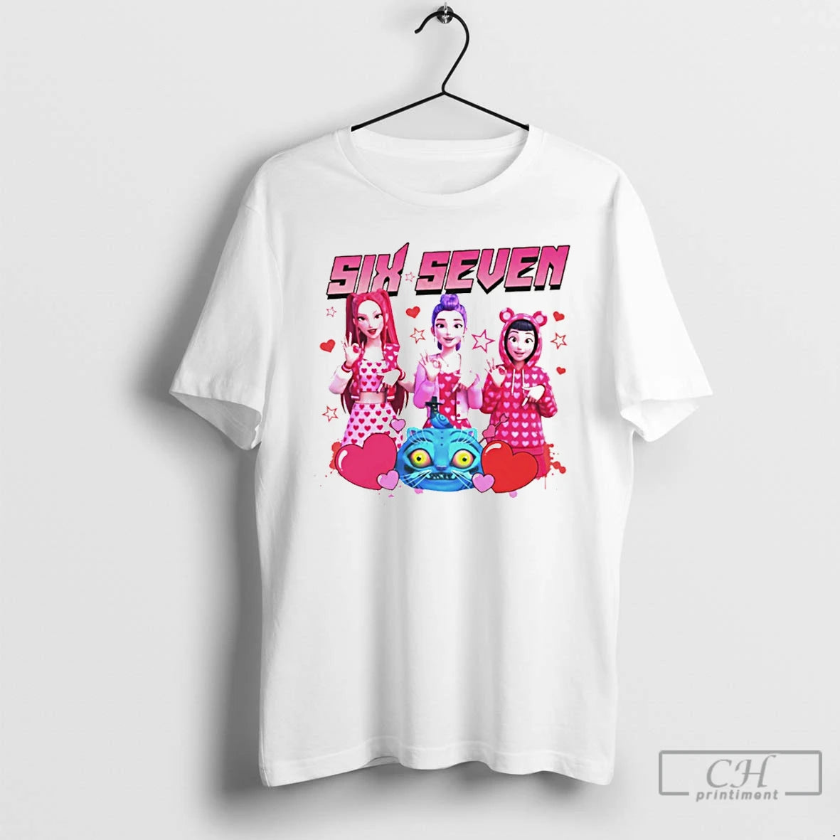 Premium Huntrix Six Seven Happy Valentine Kpop Demon Hunters T-Shirts, Hoodie, Sweatshirt | PopFlextees.com