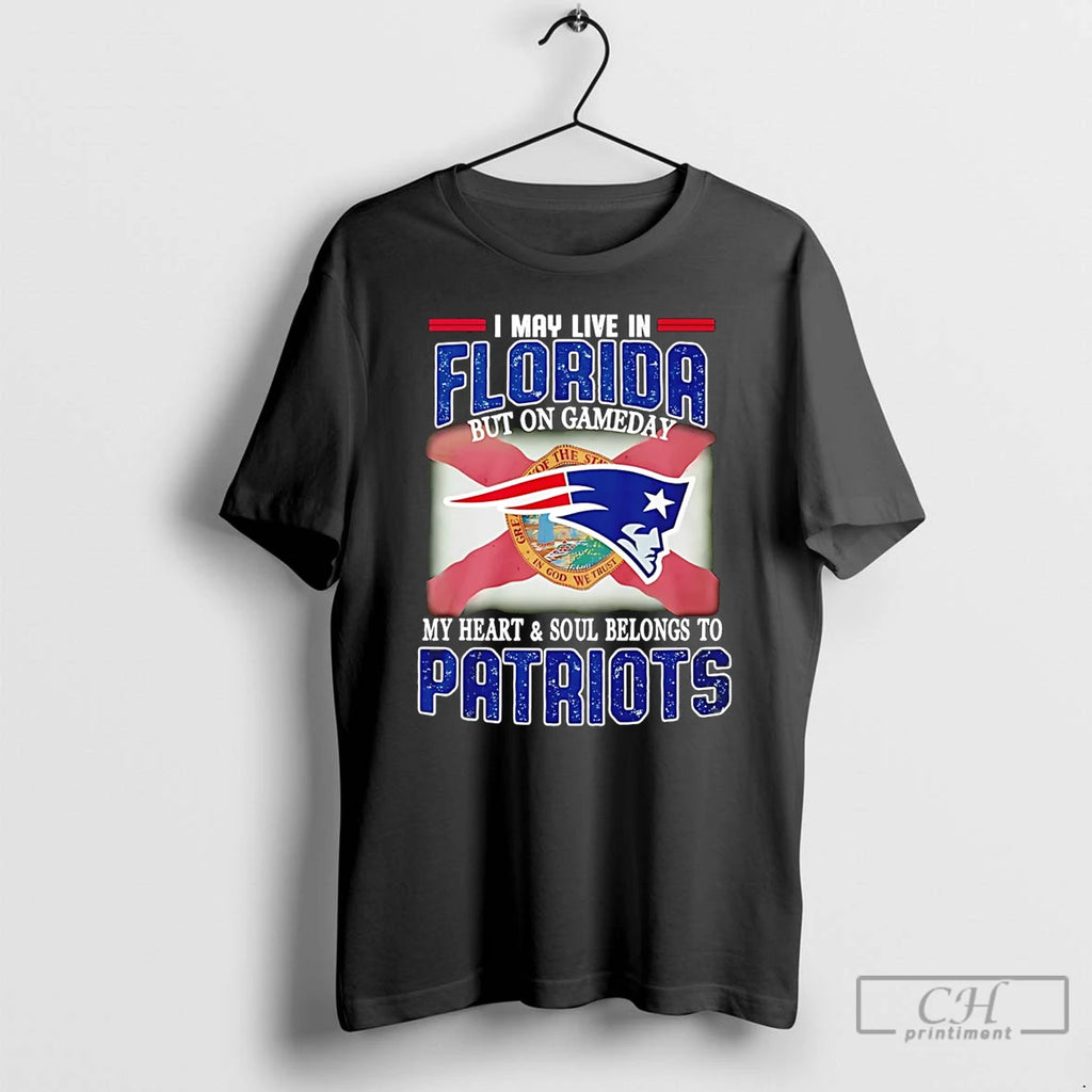 Premium I May Live In Florida But On Gameday My Heart And Soul Belong To T-Shirts, Hoodie, Sweatshirt | PopFlextees.com