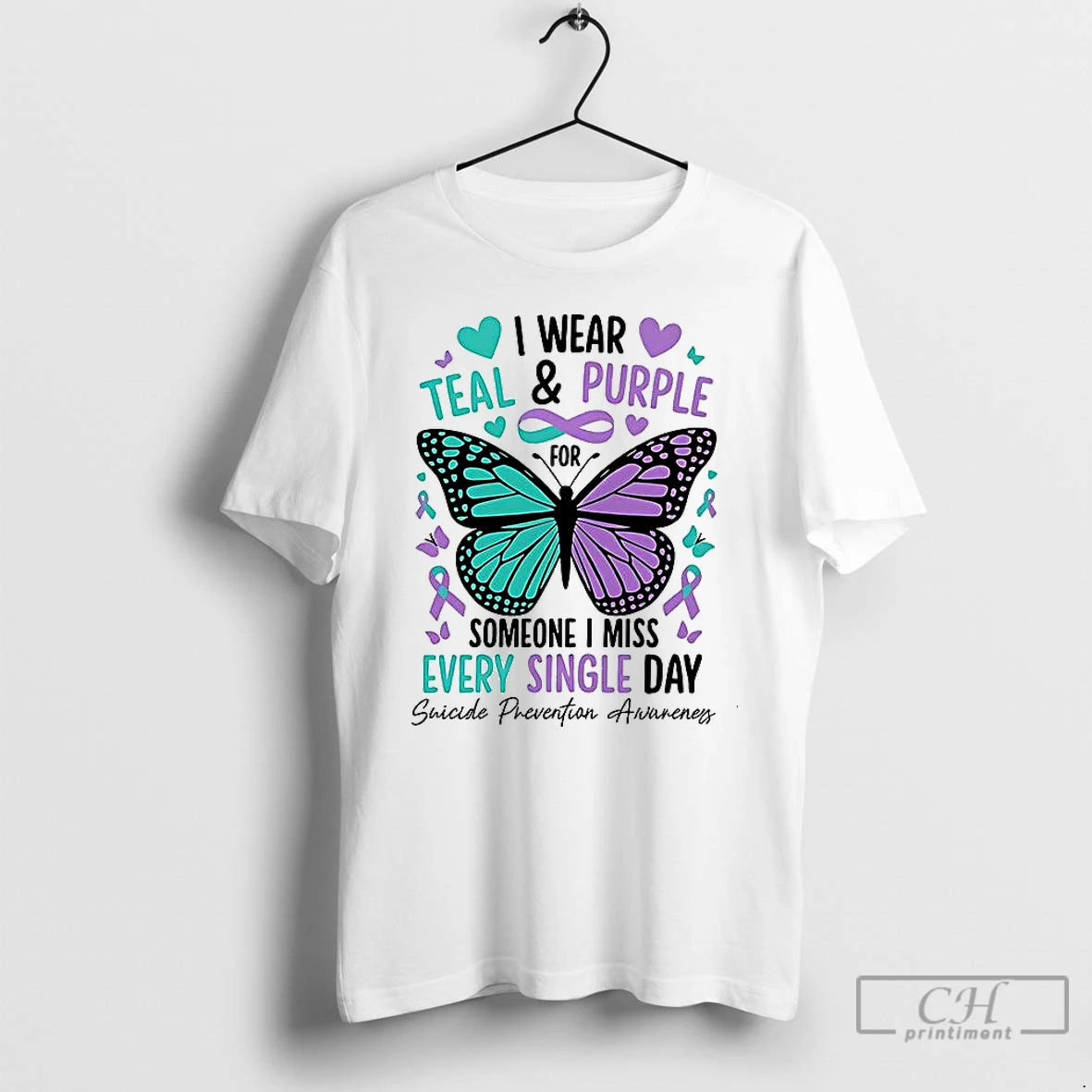 Premium I Wear Teal And Purple For Someone I Miss Every Single Day T Shirts Hoodie, Sweatshirt | PopFlextees.com