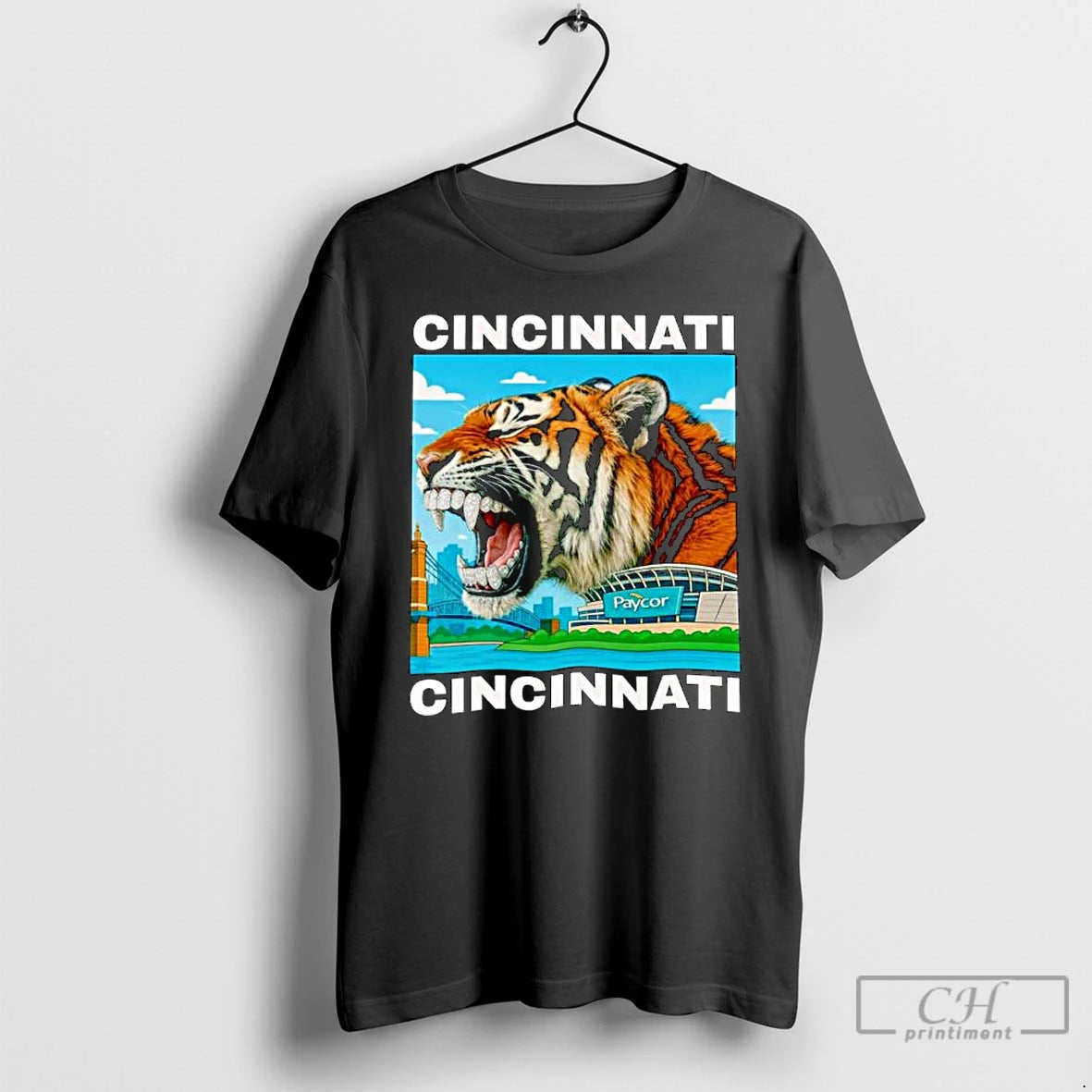 Premium Iced Out Grillz Cincinnati Tiger Graphic Ornaments T-Shirts, Hoodie, Sweatshirt | PopFlextees.com