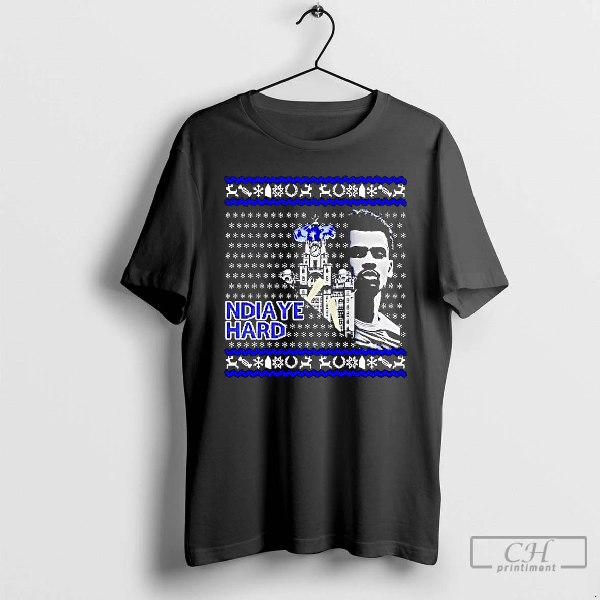 Premium Iliman Ndiaye Everton Fc Ugly Christmas T-Shirts, Hoodie, Sweatshirt | PopFlextees.com