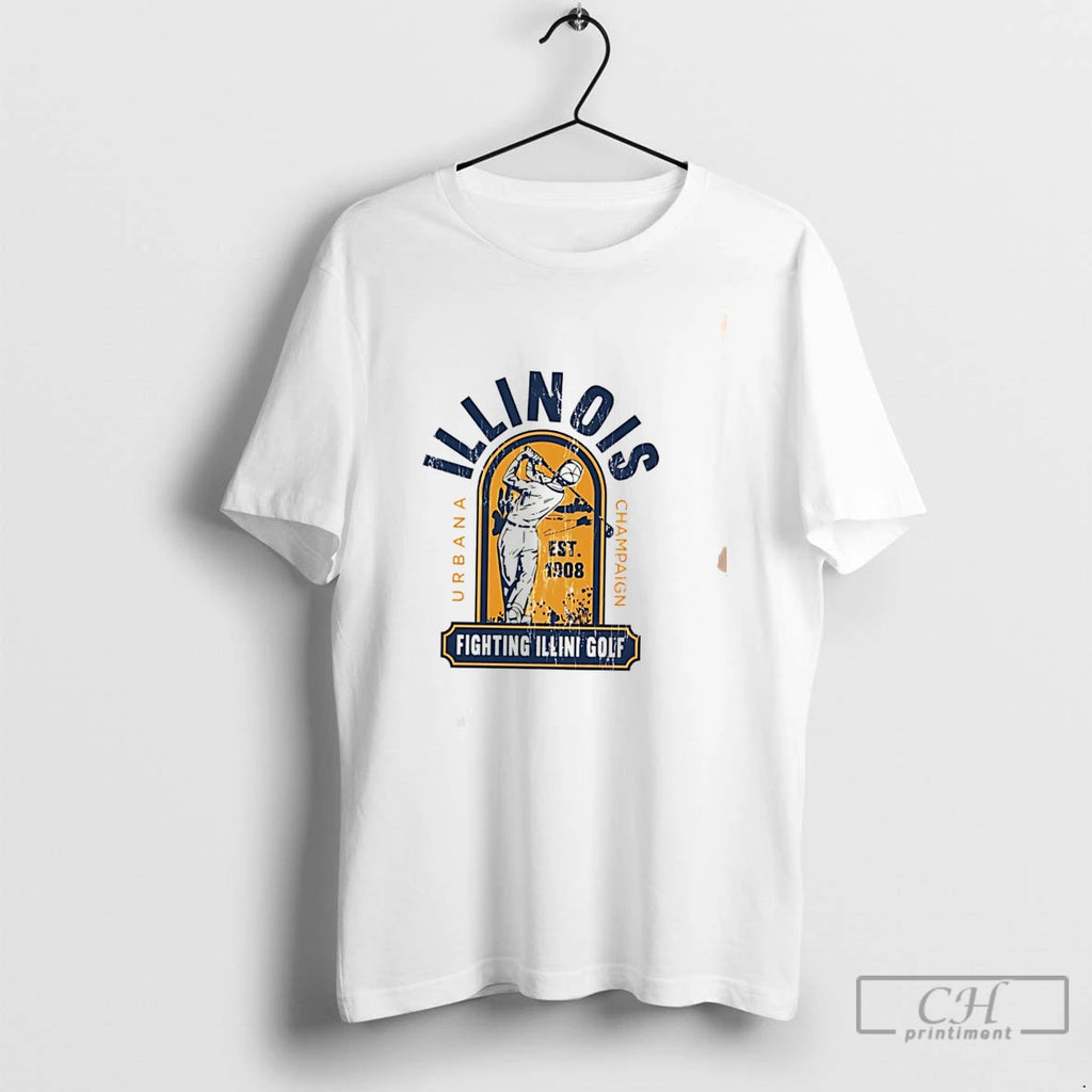 Premium Illinois Fighting Illini Golf Vintage Tee