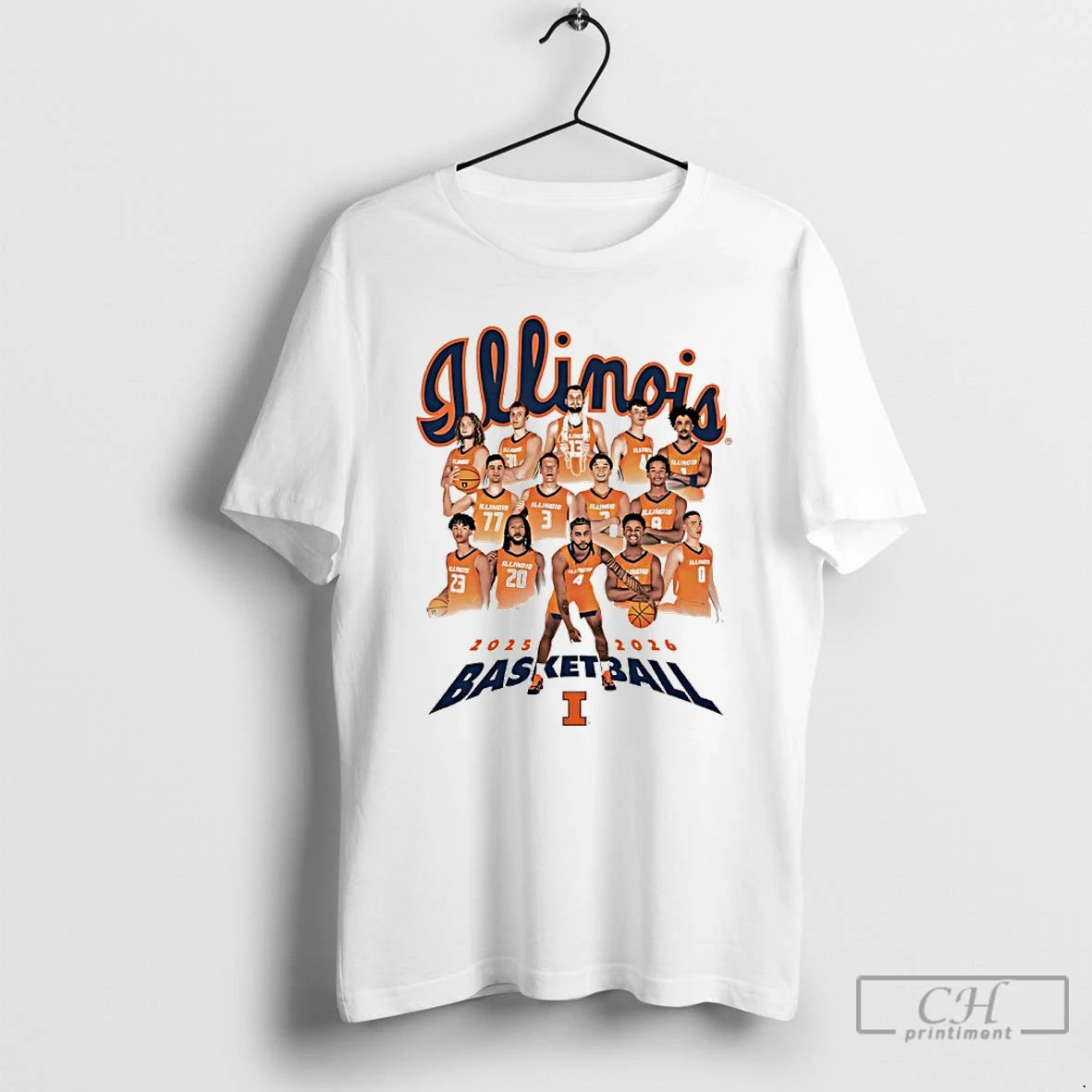 Premium Illinois Mens Basketball 2025 2026 Player Collage Vintage T-Shirts, Hoodie, Sweatshirt | PopFlextees.com