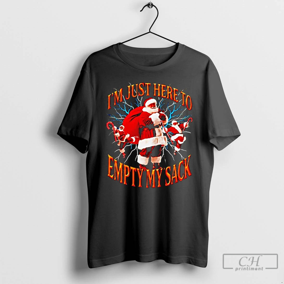 Premium Im Just Here To Empty My Sack Santa Christmas T-Shirts, Hoodie, Sweatshirt | PopFlextees.com