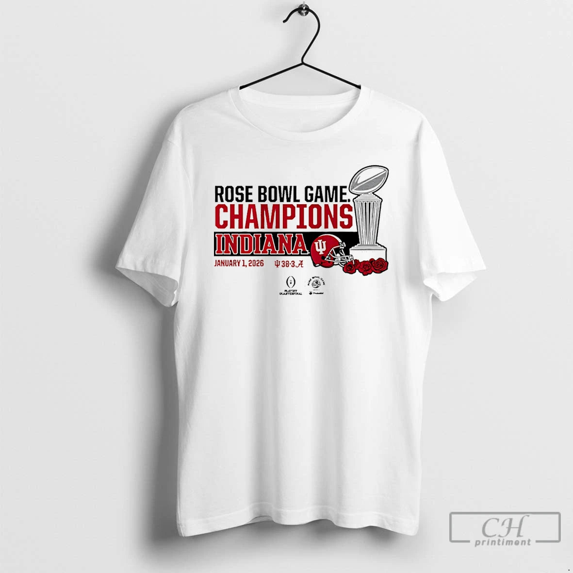 Premium Indiana Football 2026 Cfp Rose Bowl Champions Trophy T-Shirts, Hoodie, Sweatshirt | PopFlextees.com