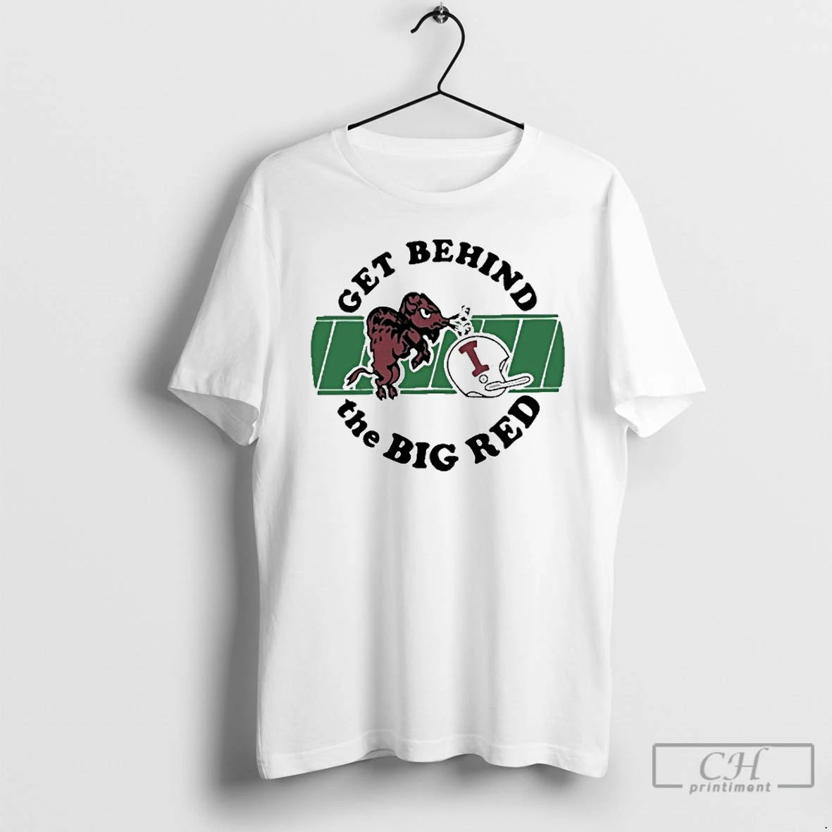 Premium Indiana University Football Get Behind The Big Red T-Shirts, Hoodie, Sweatshirt | PopFlextees.com