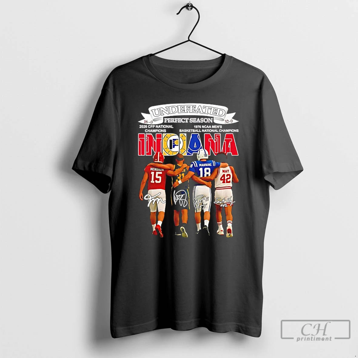 Premium Indiana City Sports Undefeated 16 0 And 32 0 Perfect Season Player Signatures T-Shirts, Hoodie, Sweatshirt