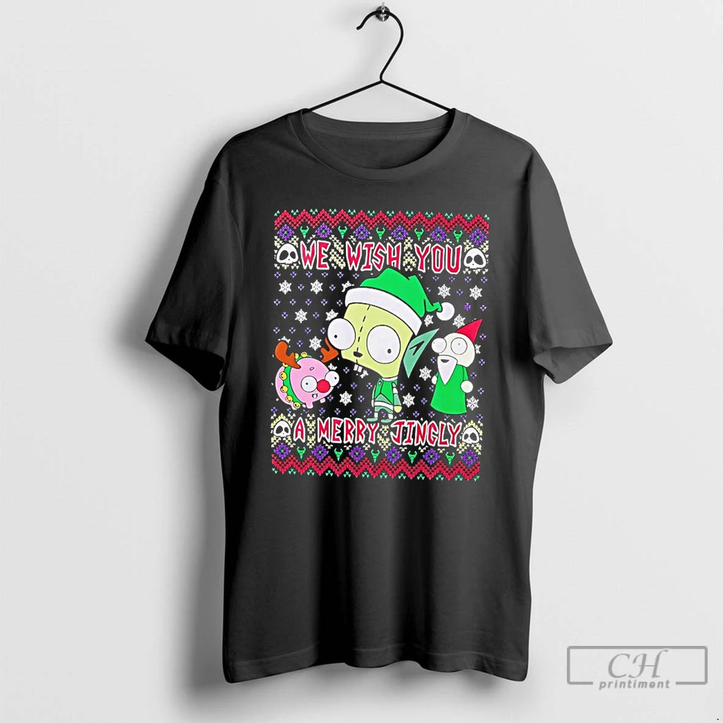 Premium Invader Zim Gir We Wish You A Merry Jingly T-Shirts, Hoodie, Sweatshirt | PopFlextees.com