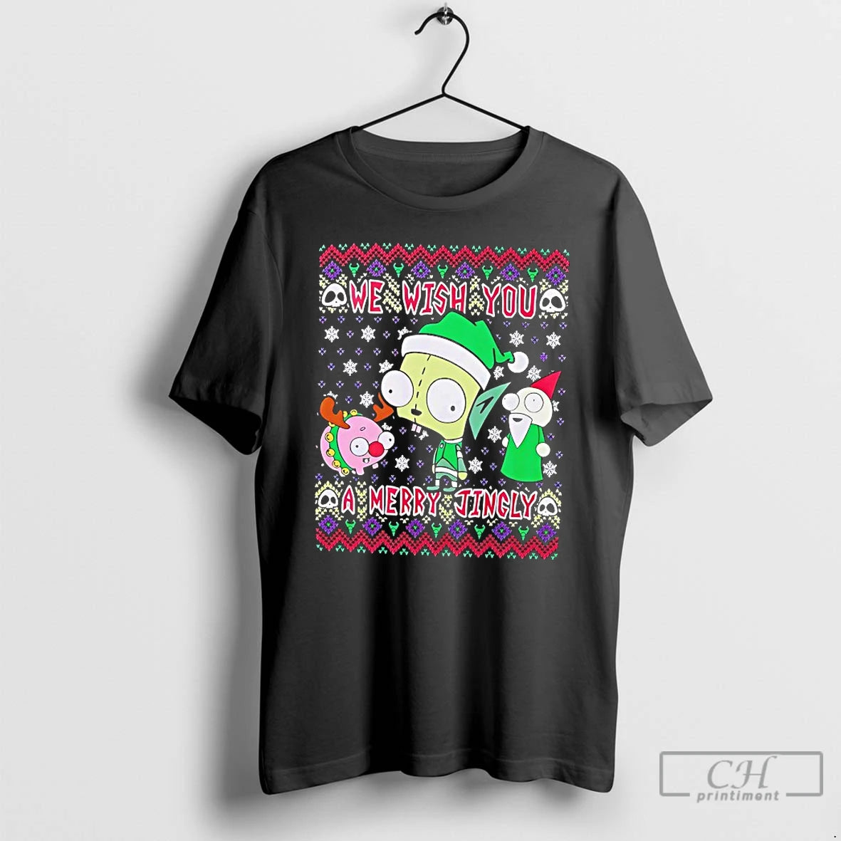 Premium Invader Zim Gir We Wish You A Merry Jingly T-Shirts, Hoodie, Sweatshirt | PopFlextees.com
