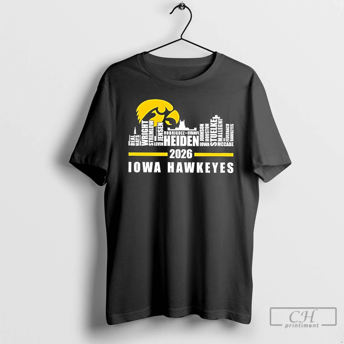 Premium Iowa Hawkeyes 2026 Player Name Skyline City T-Shirts, Hoodie, Sweatshirt | PopFlextees.com