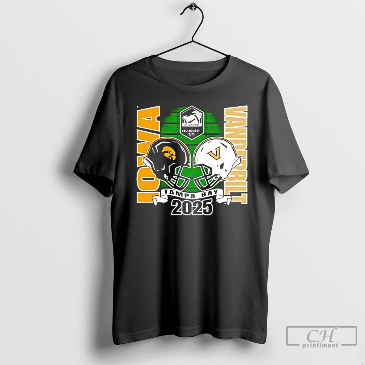 Premium Iowa Hawkeyes Vs Vanderbilt 2025 Reliaquest Bowl Head To Head T-Shirts, Hoodie, Sweatshirt | PopFlextees.com