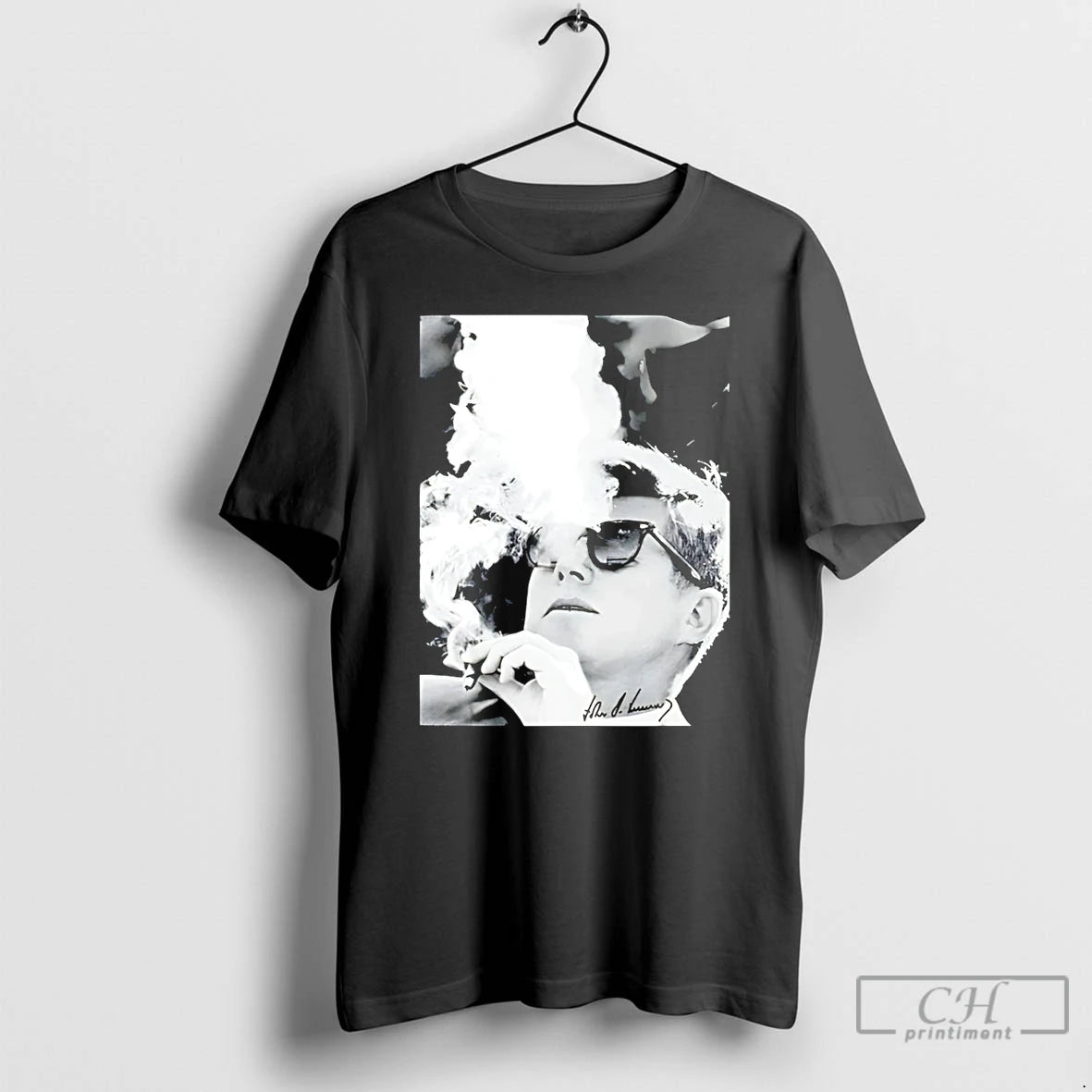 Premium Jfk Smoke Graphic Signature T-Shirts, Hoodie, Sweatshirt | PopFlextees.com