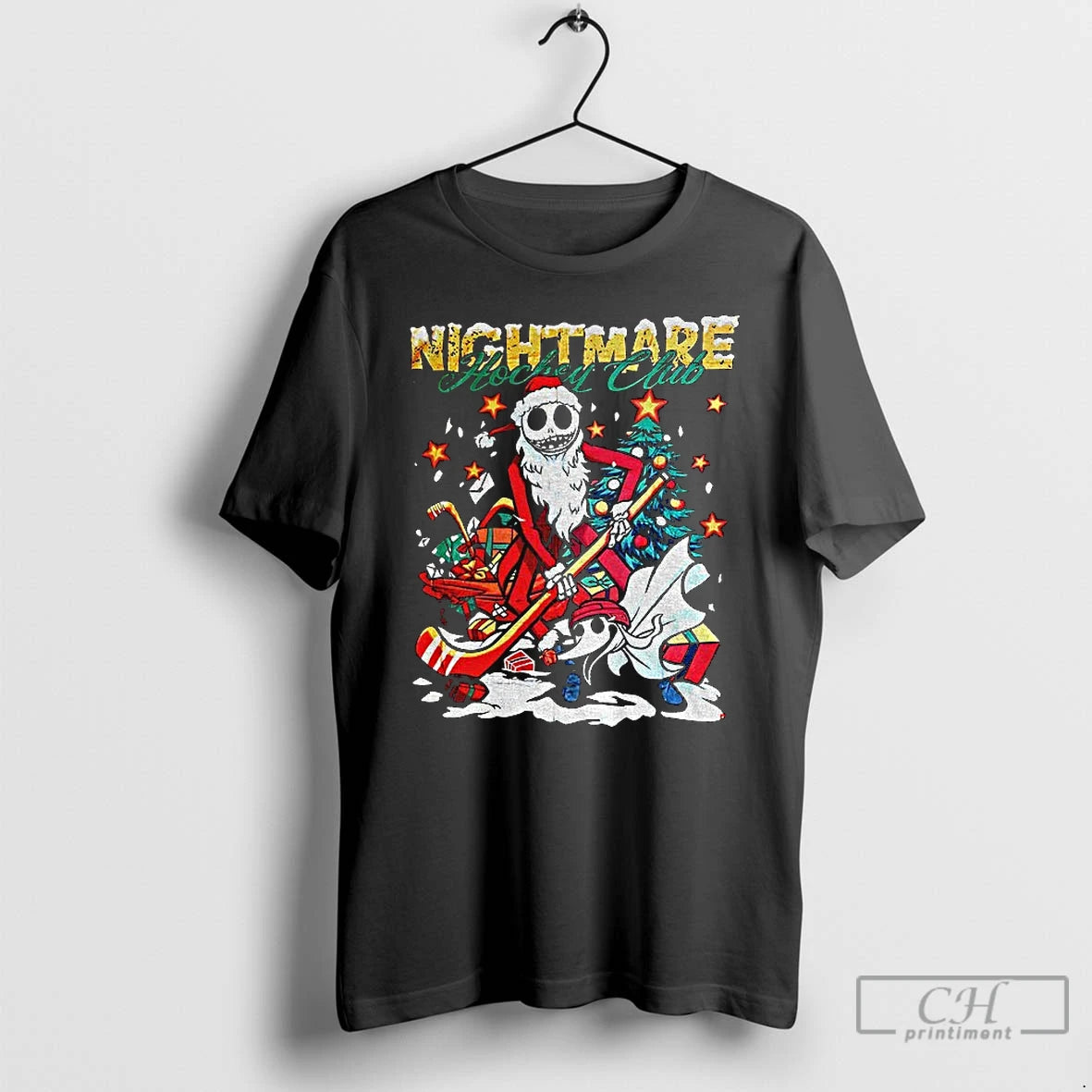 Premium Jack Skellington And Zero The Nightmare Before Christmas Nightmare Hockey Cub T Shirts Sweater Hoodie, Sweatshirt
