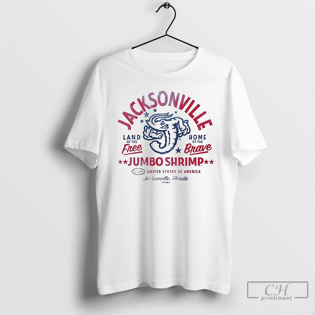 Premium Jacksonville Jumbo Shrimp Land Of The Free Home Of The Brave T Shirts Sweater Hoodie, Sweatshirt | PopFlextees.com
